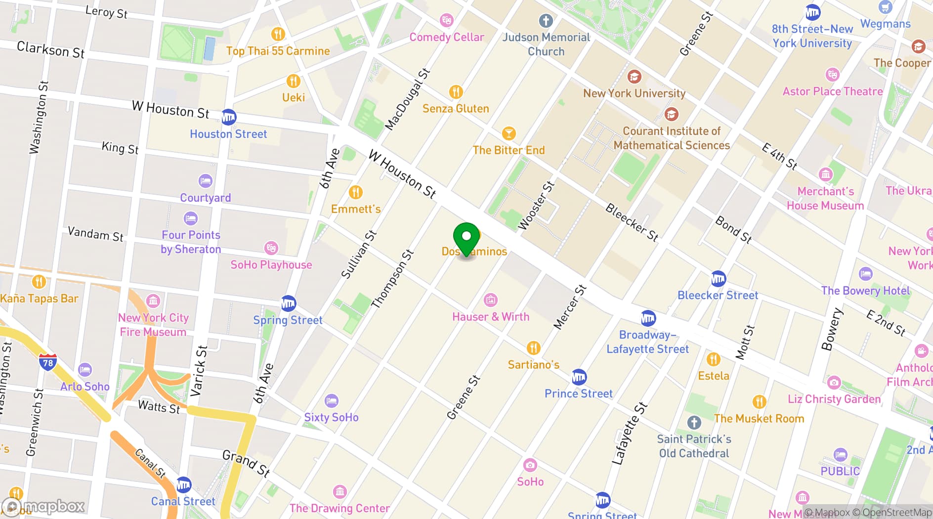 Map showing New York Sadelles