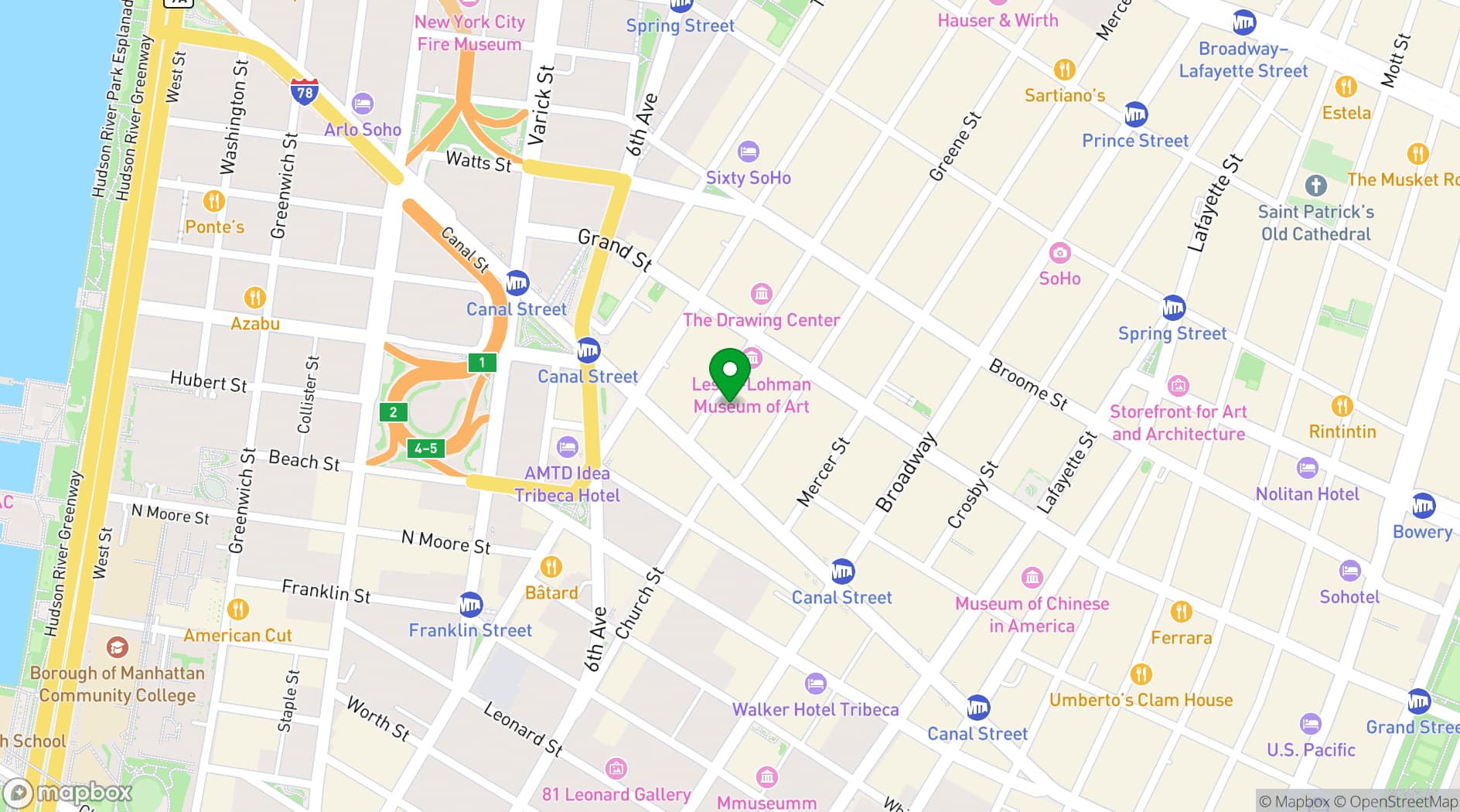 Map showing YveYANG Gallery