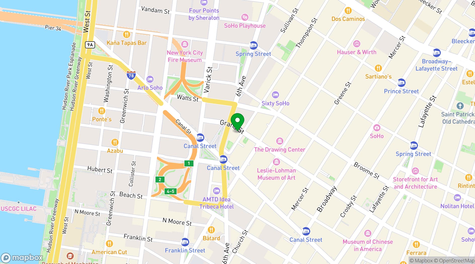 Map showing ModernHaus SoHo