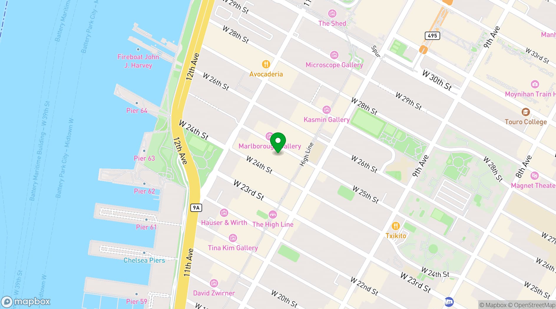 Map showing Studio 250