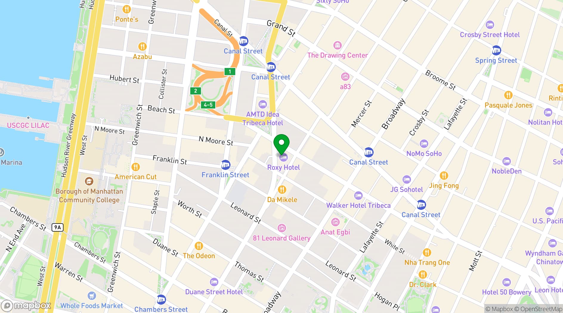 Map showing The Django