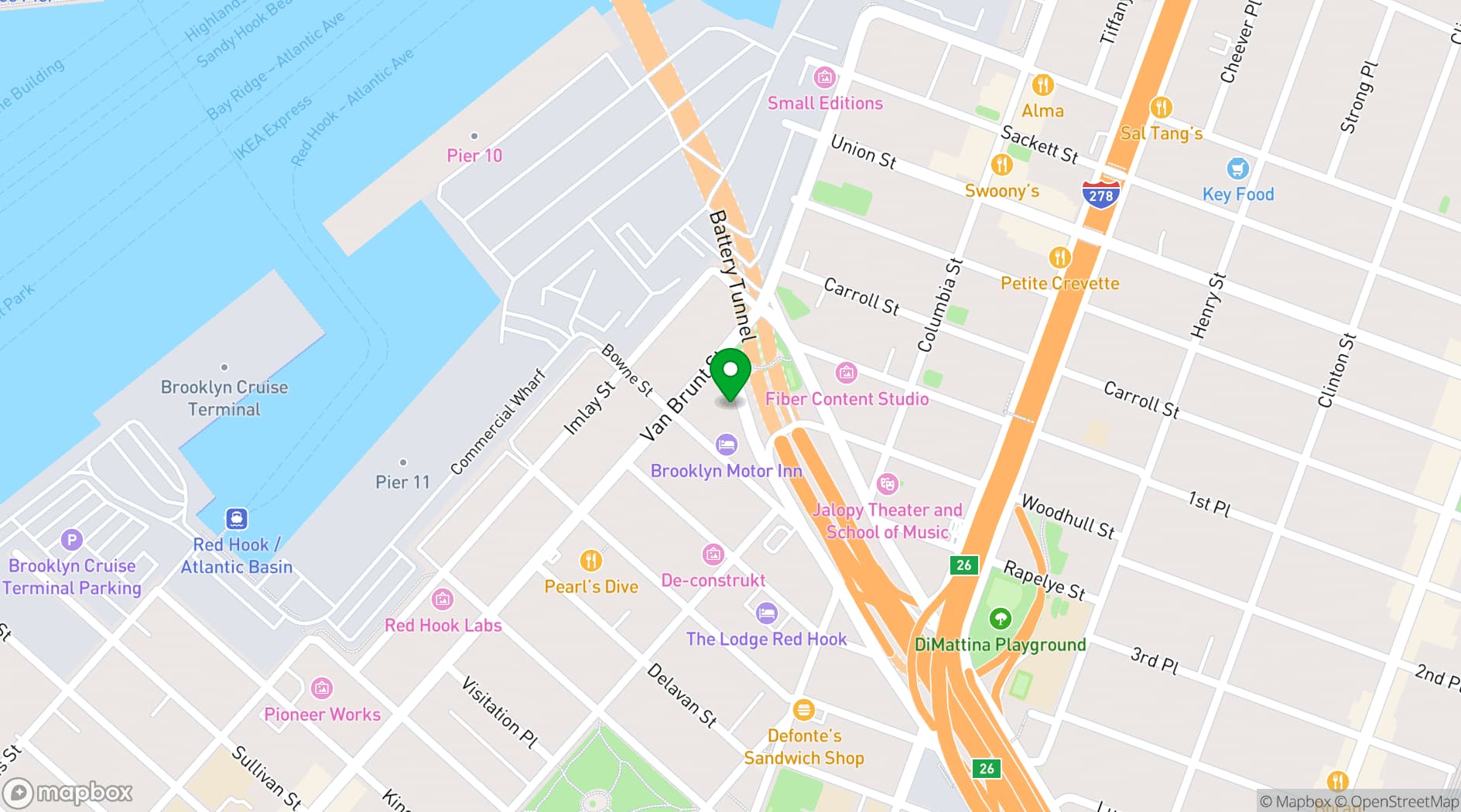 Map showing Hamilton Loft