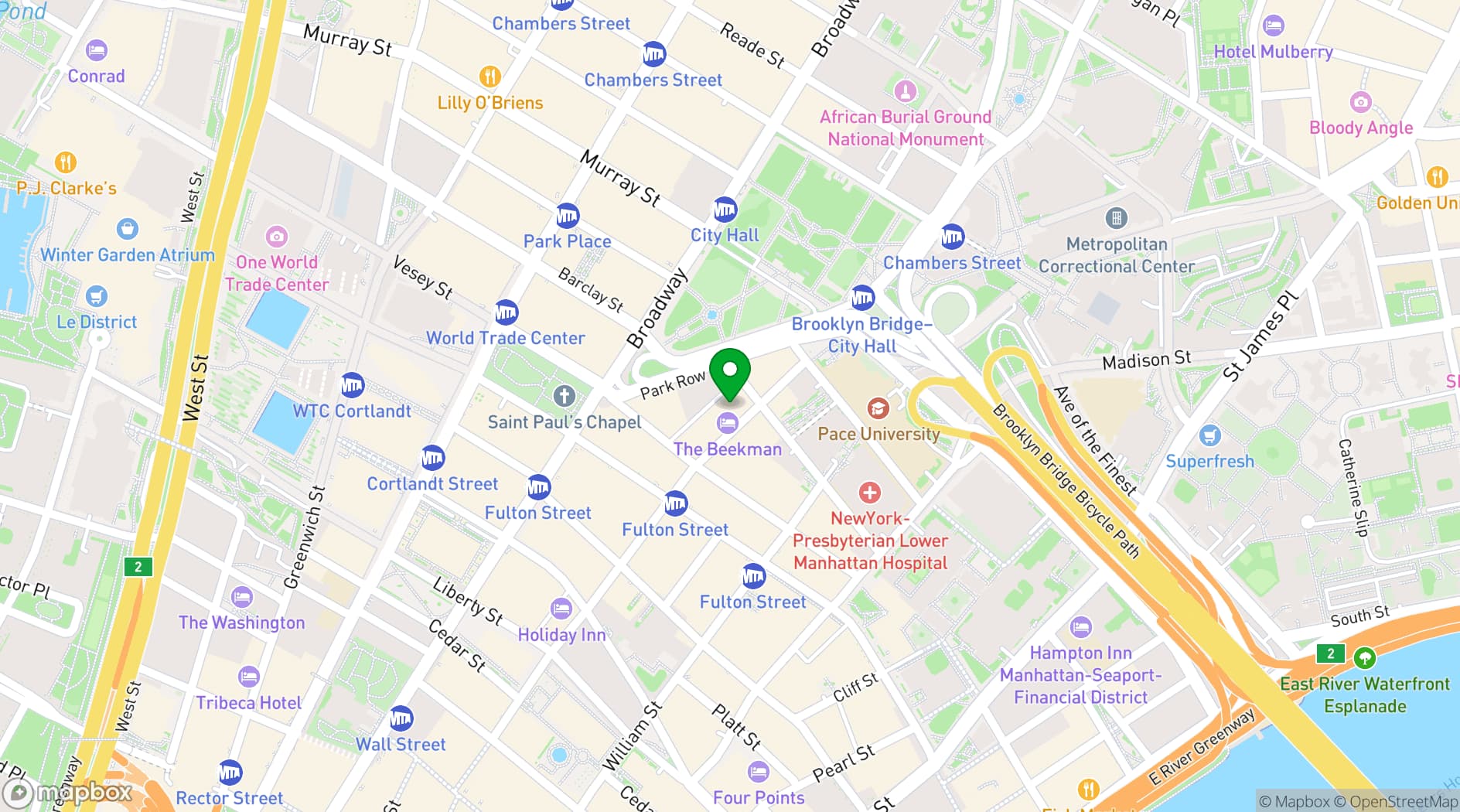 Map showing The Beekman