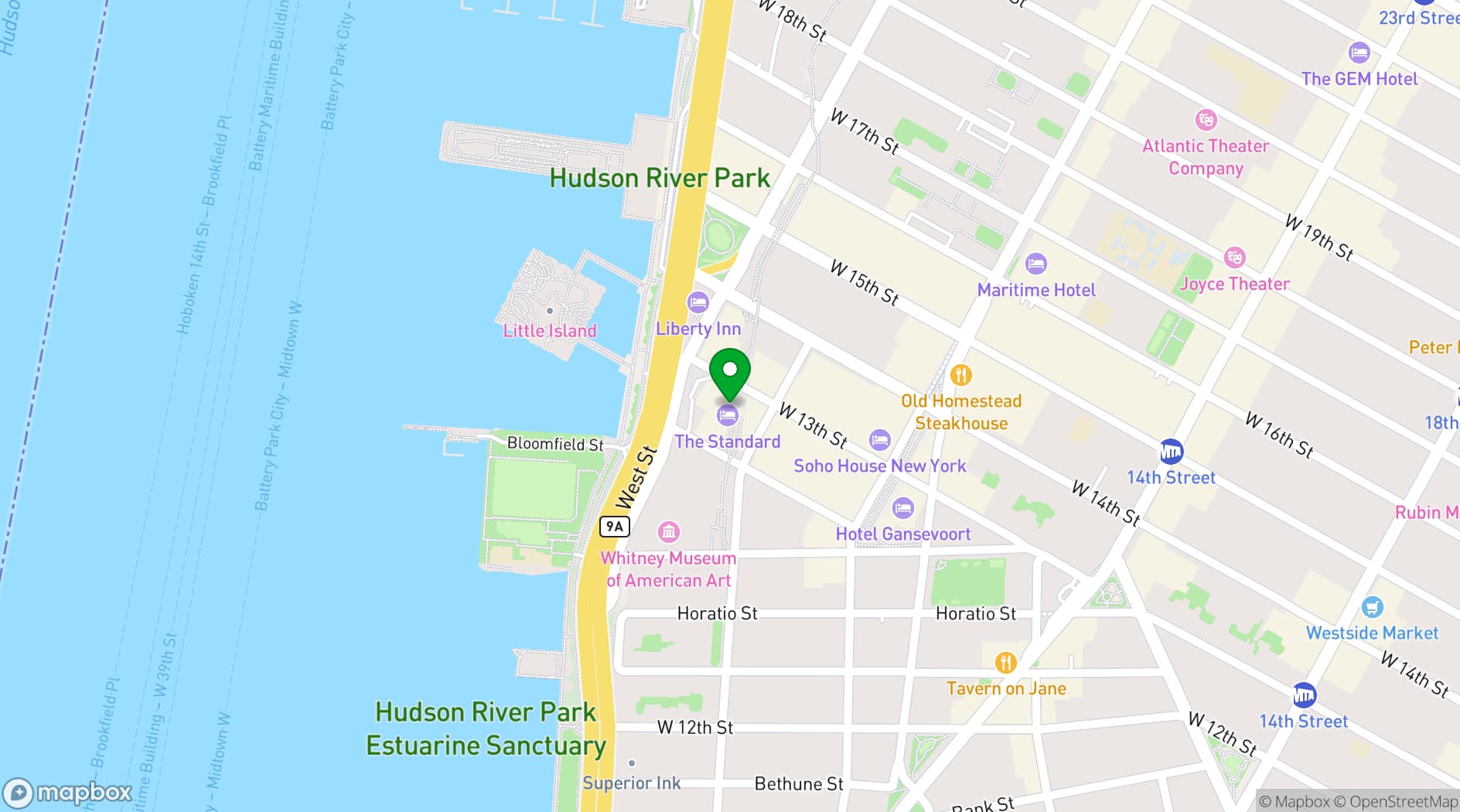 Map showing The Standard