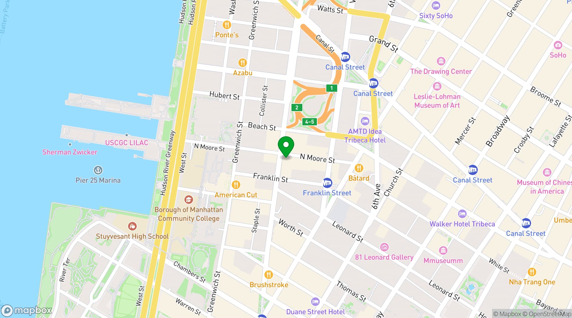 Map showing Bubby's