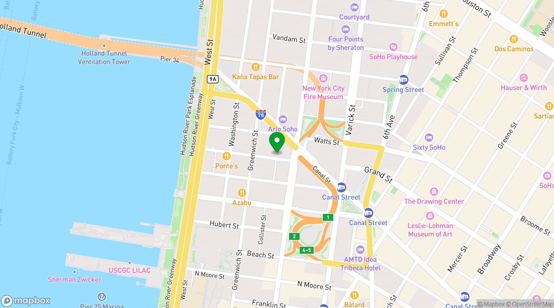 Map showing Tribeca 360°