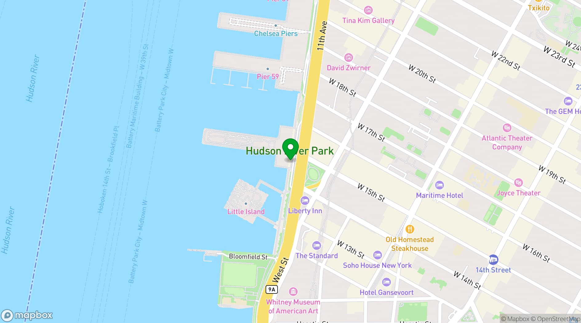 Map showing City Winery New York City