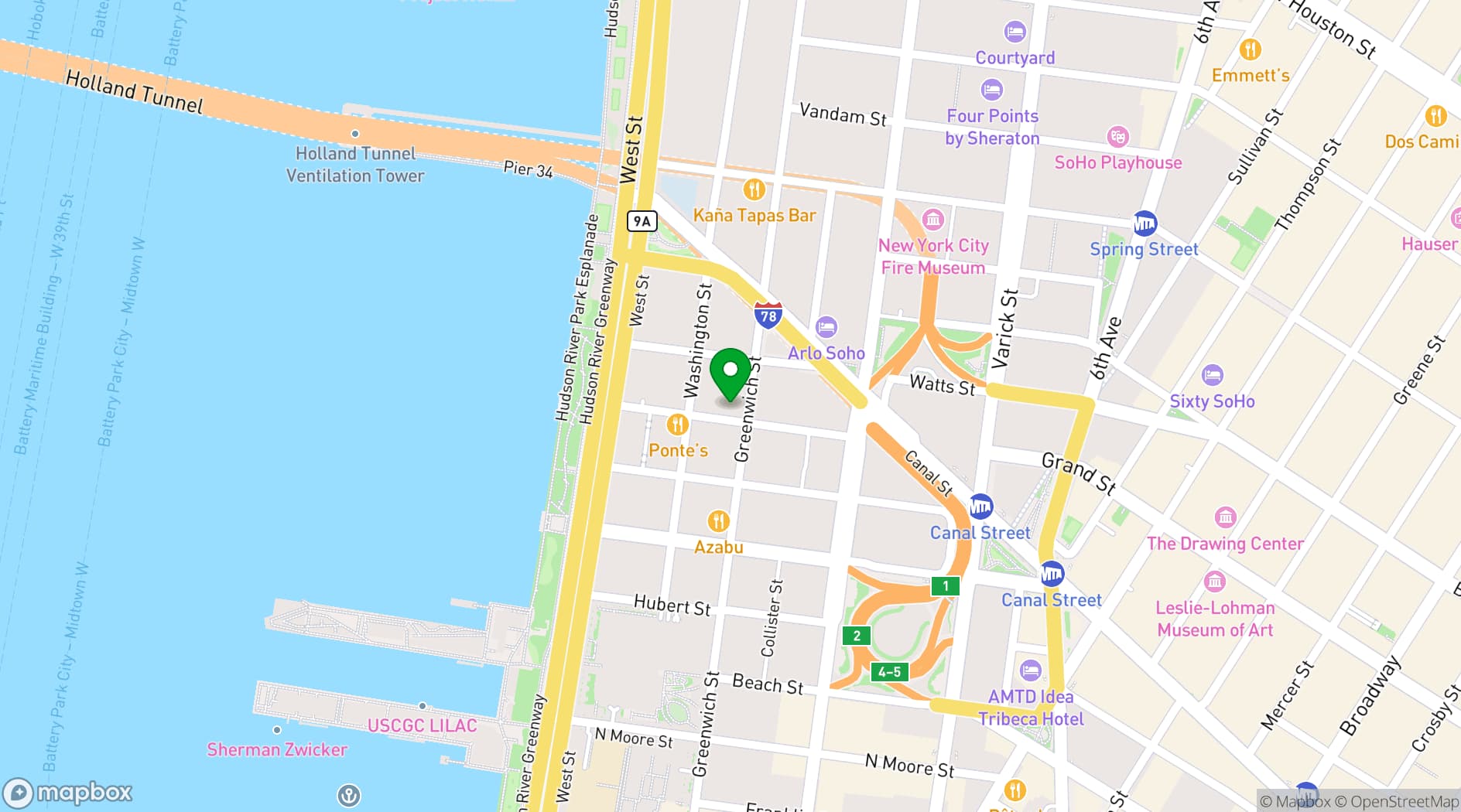 Map showing Fouquet's New York