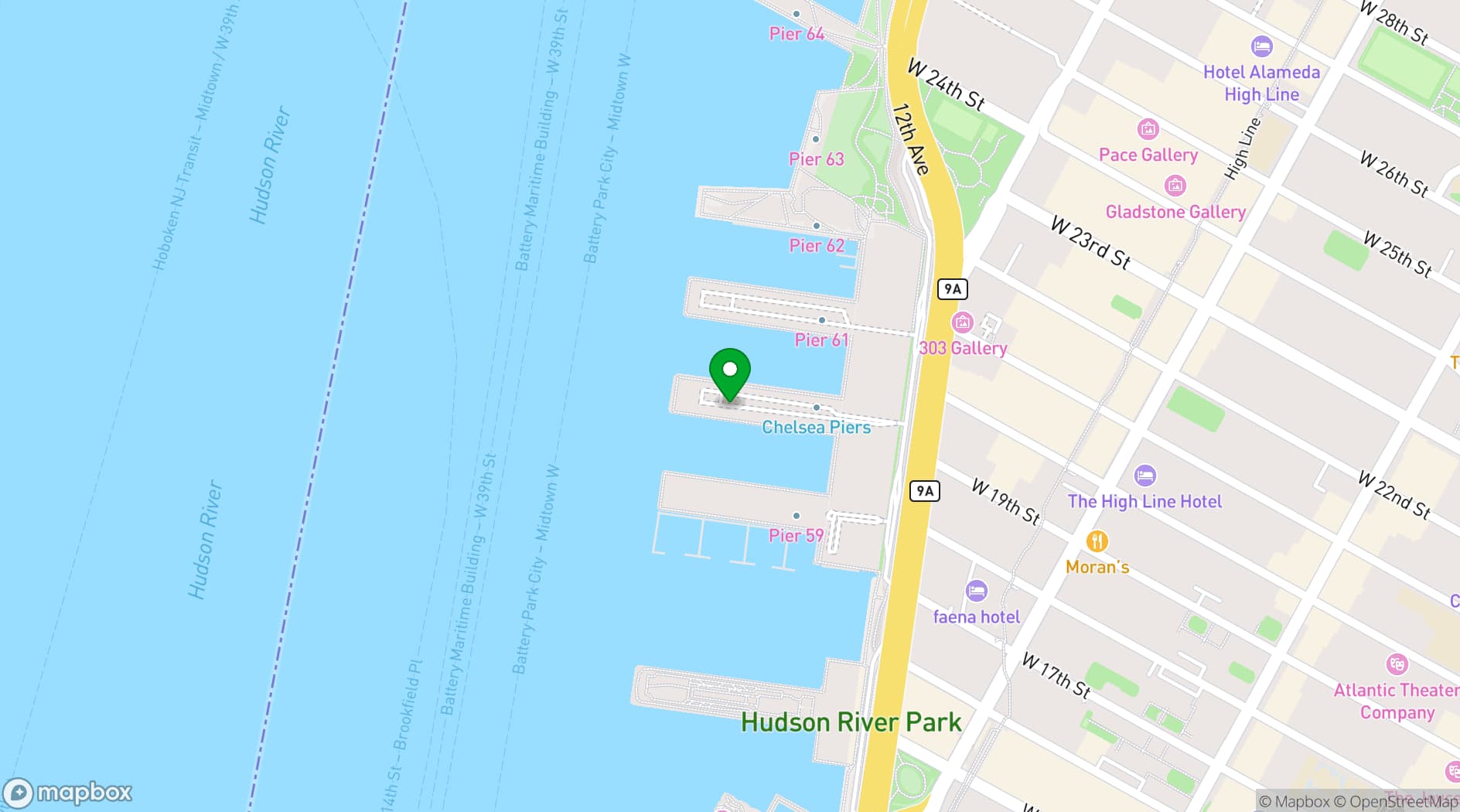Map showing Majestic and Olympic