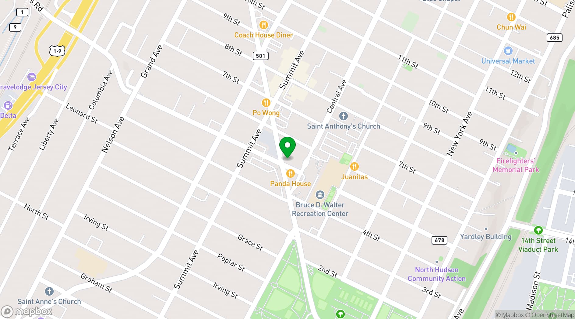 Map showing Offices of Union City and Jersey City