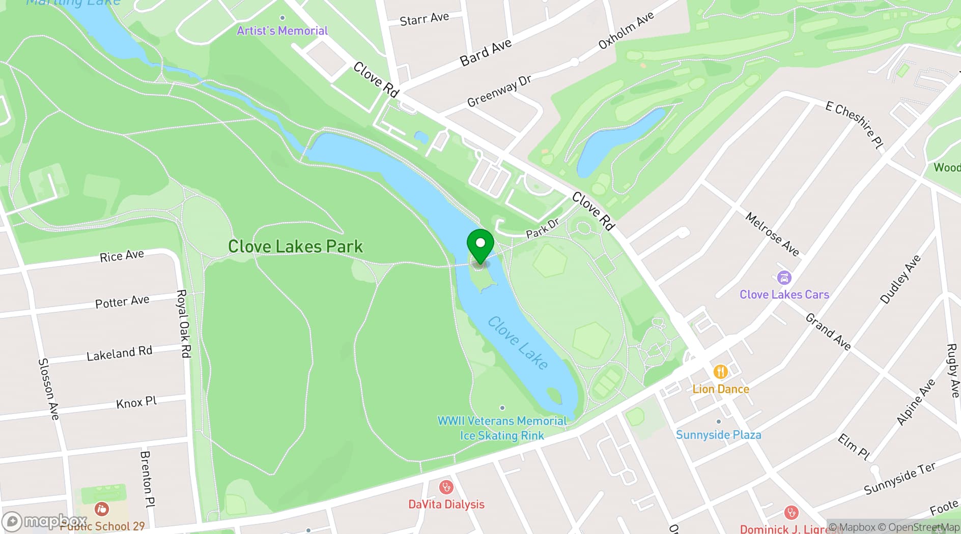 Map showing The Stone House At Clove Lakes