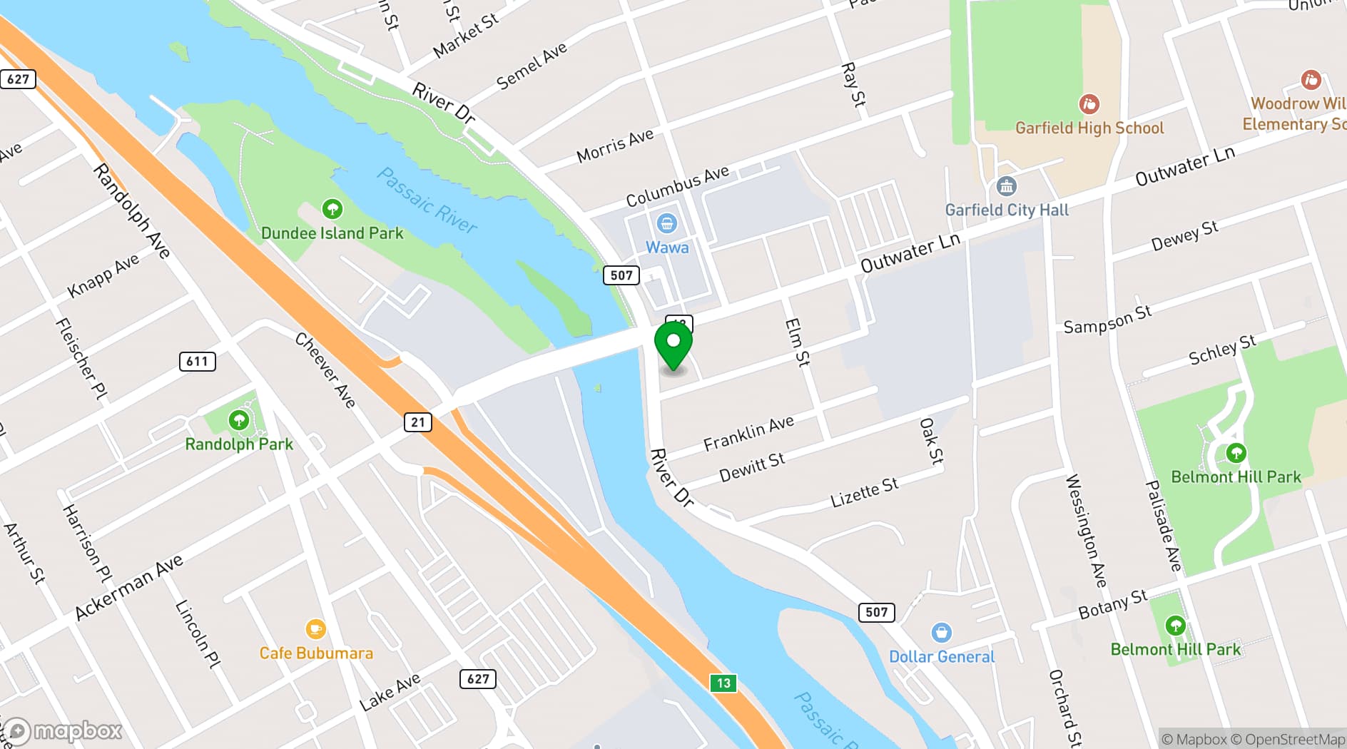 Map showing The Riviera Room