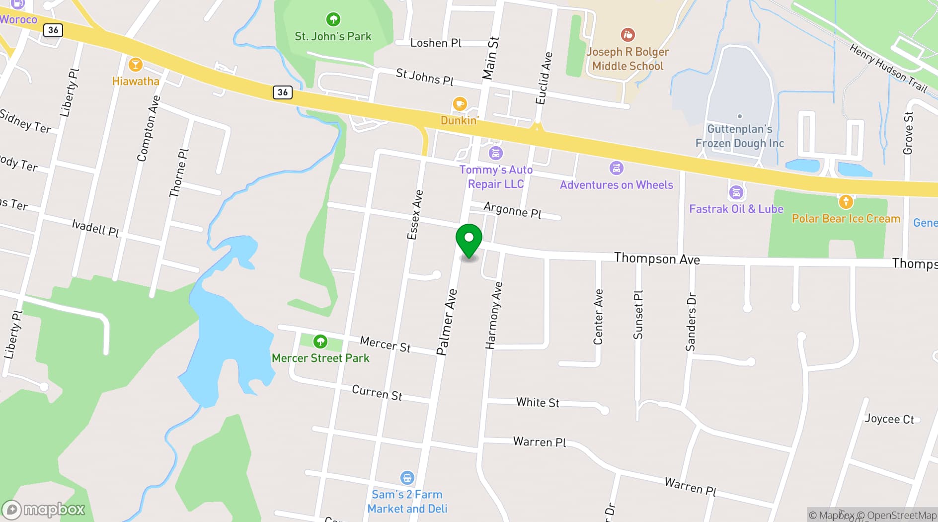 Map showing Jacques Reception Center