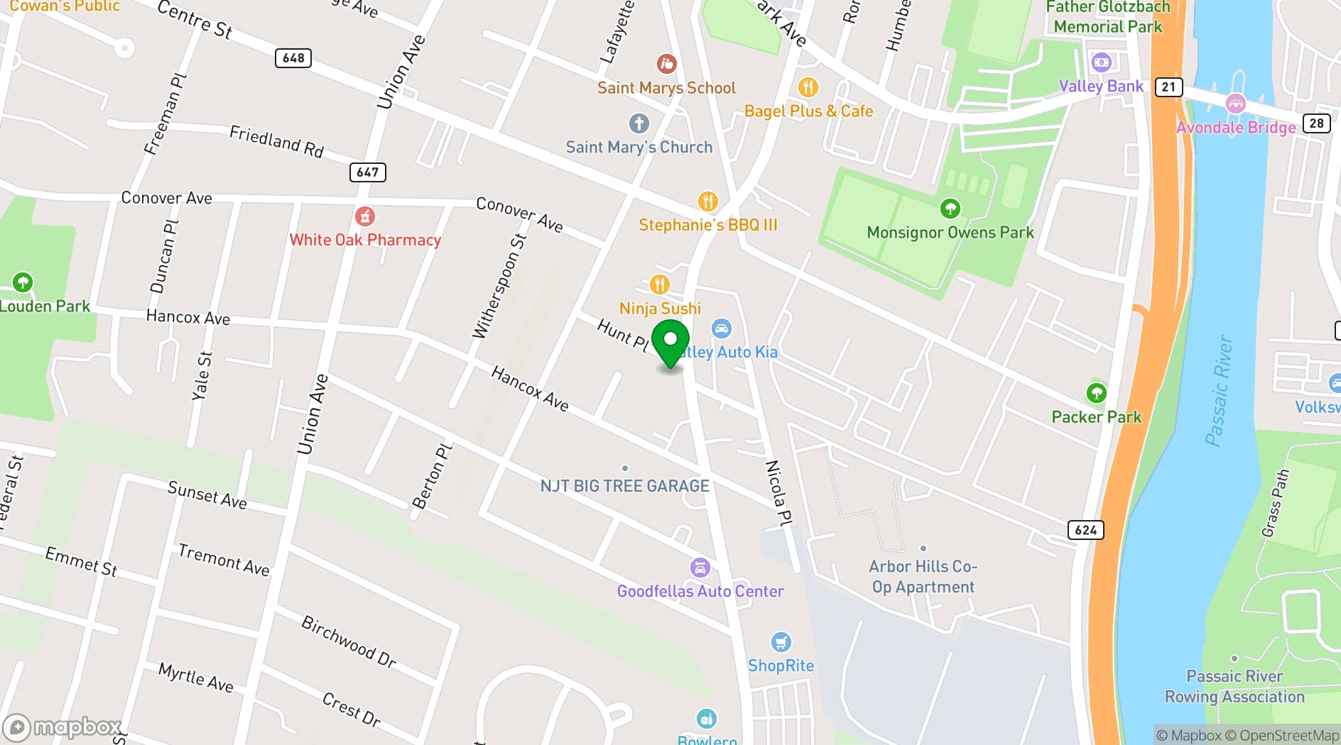 Map showing Glamour n Glitz Birthday Party