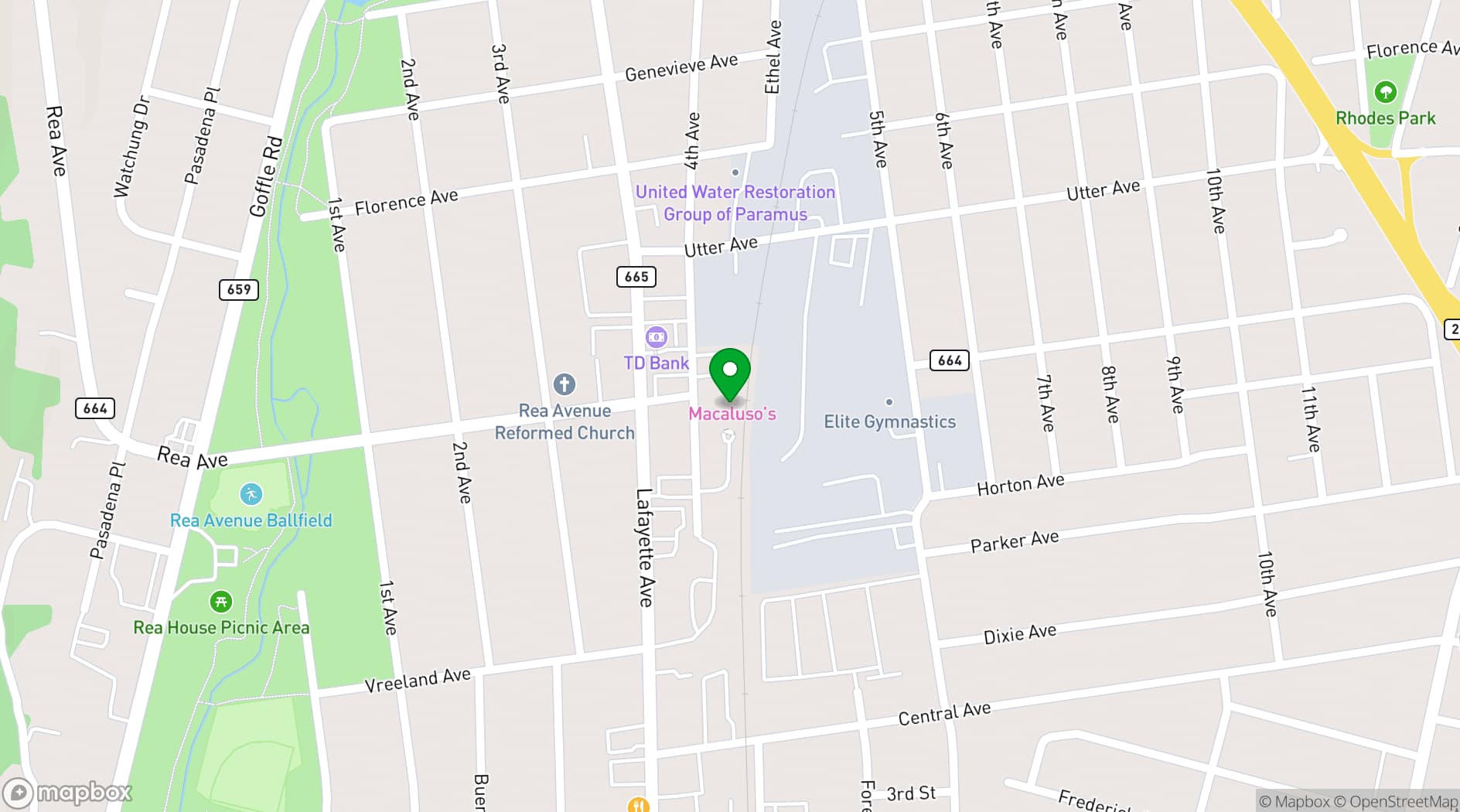 Map showing Macaluso's