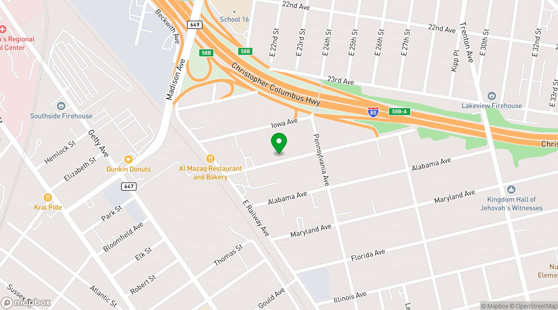 Map showing WAREHOUSE 7 Venue