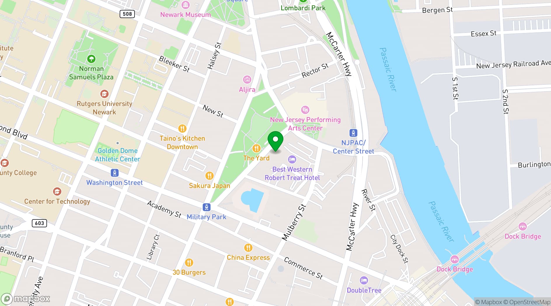 Map showing Medallion Steakhouse & Seafood
