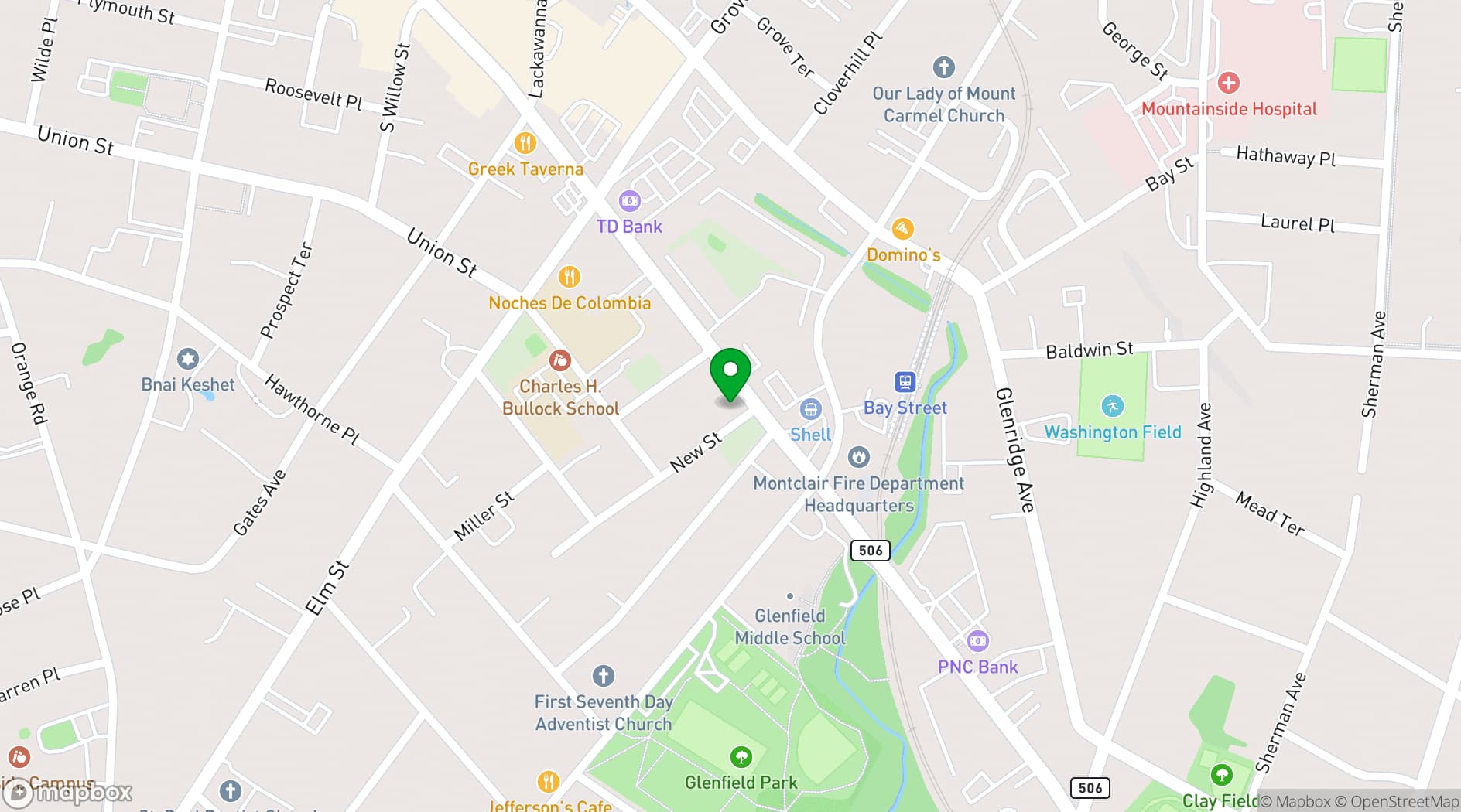 Map showing Montclair Chill