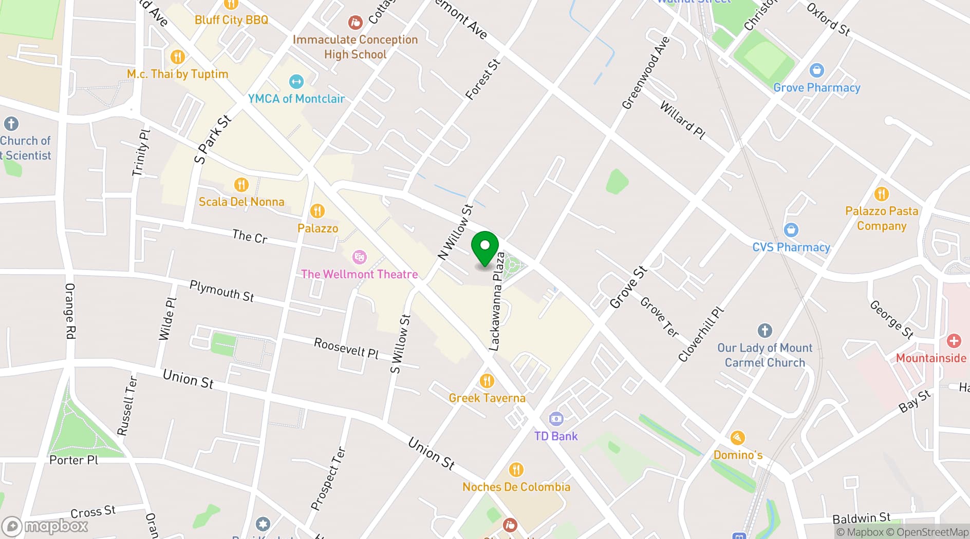 Map showing Luxe Loft Venue
