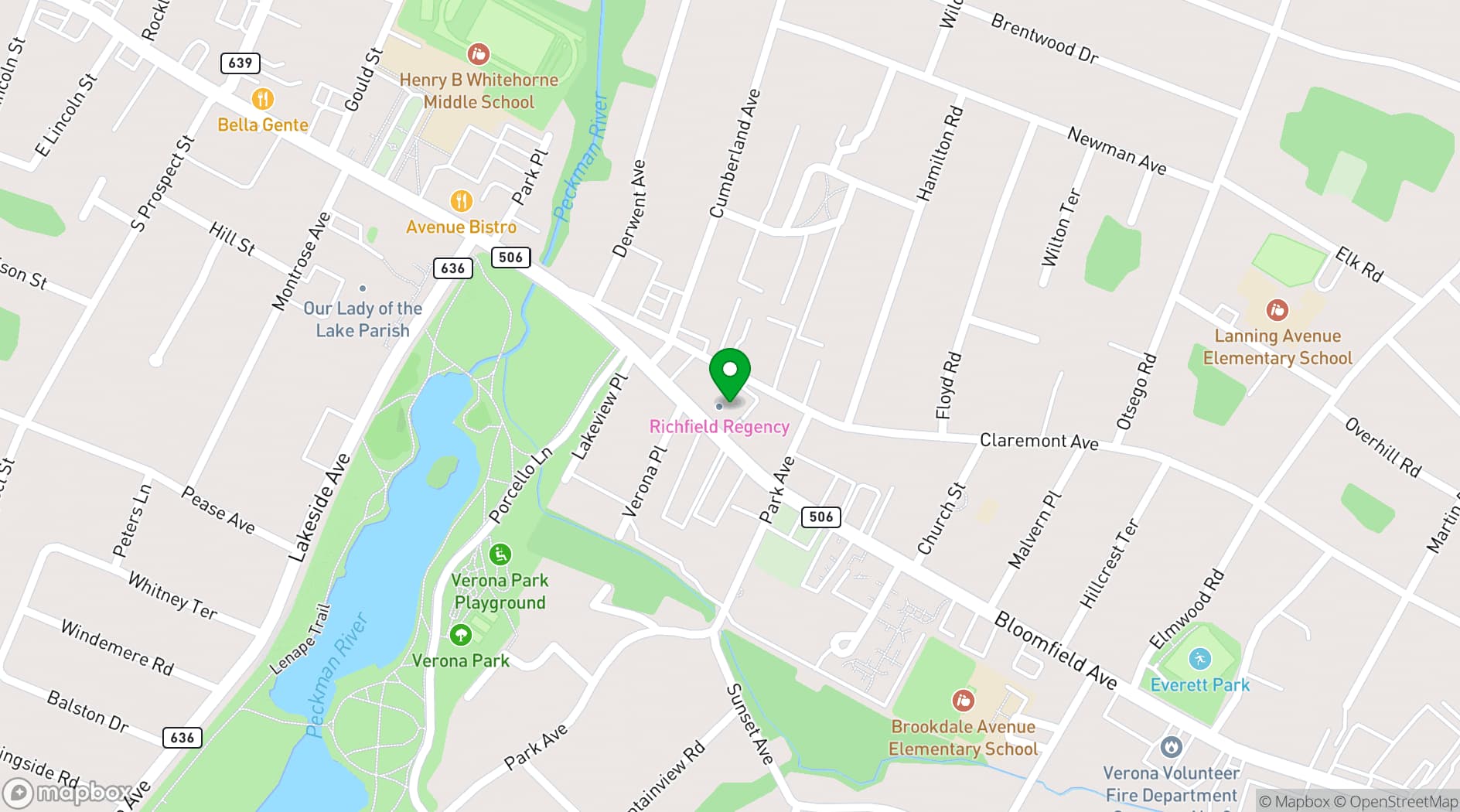 Map showing Richfield Regency