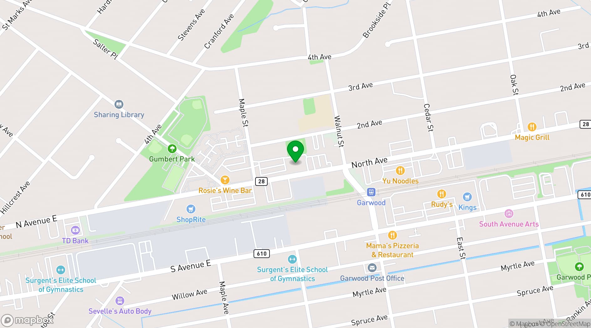 Map showing The Westwood