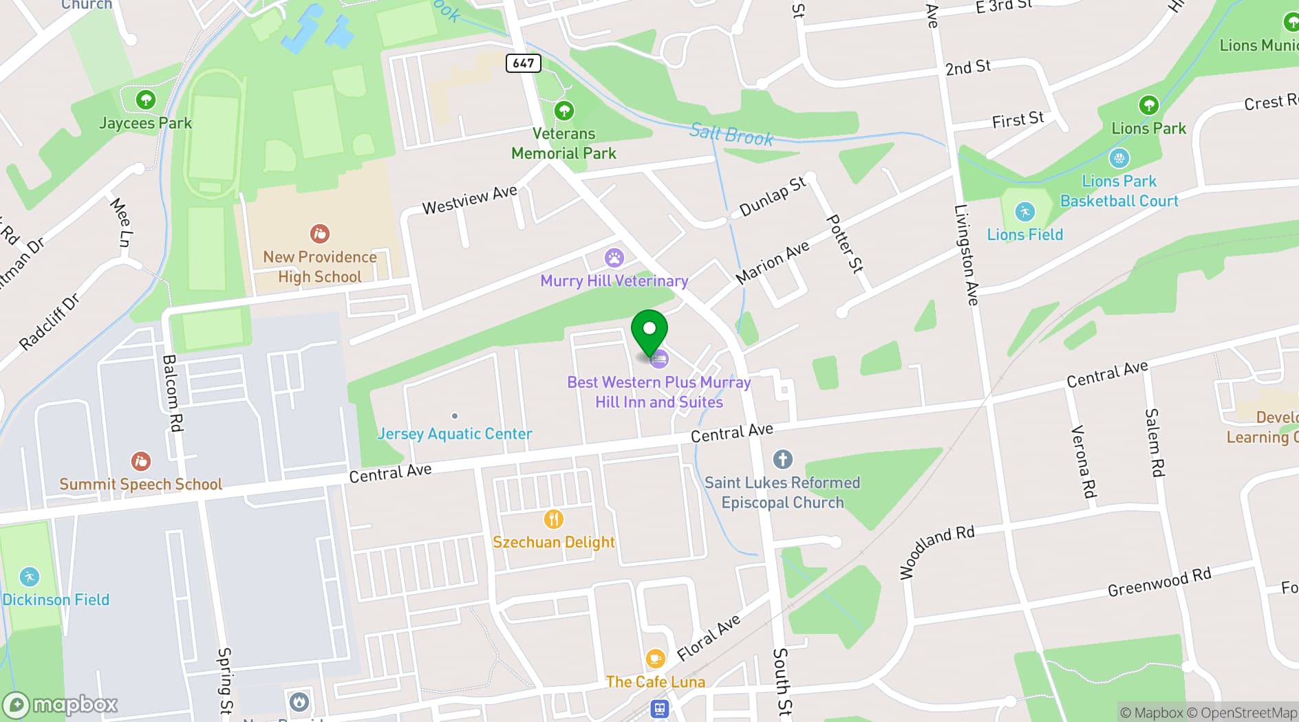 Map showing The Hub Murray Hill