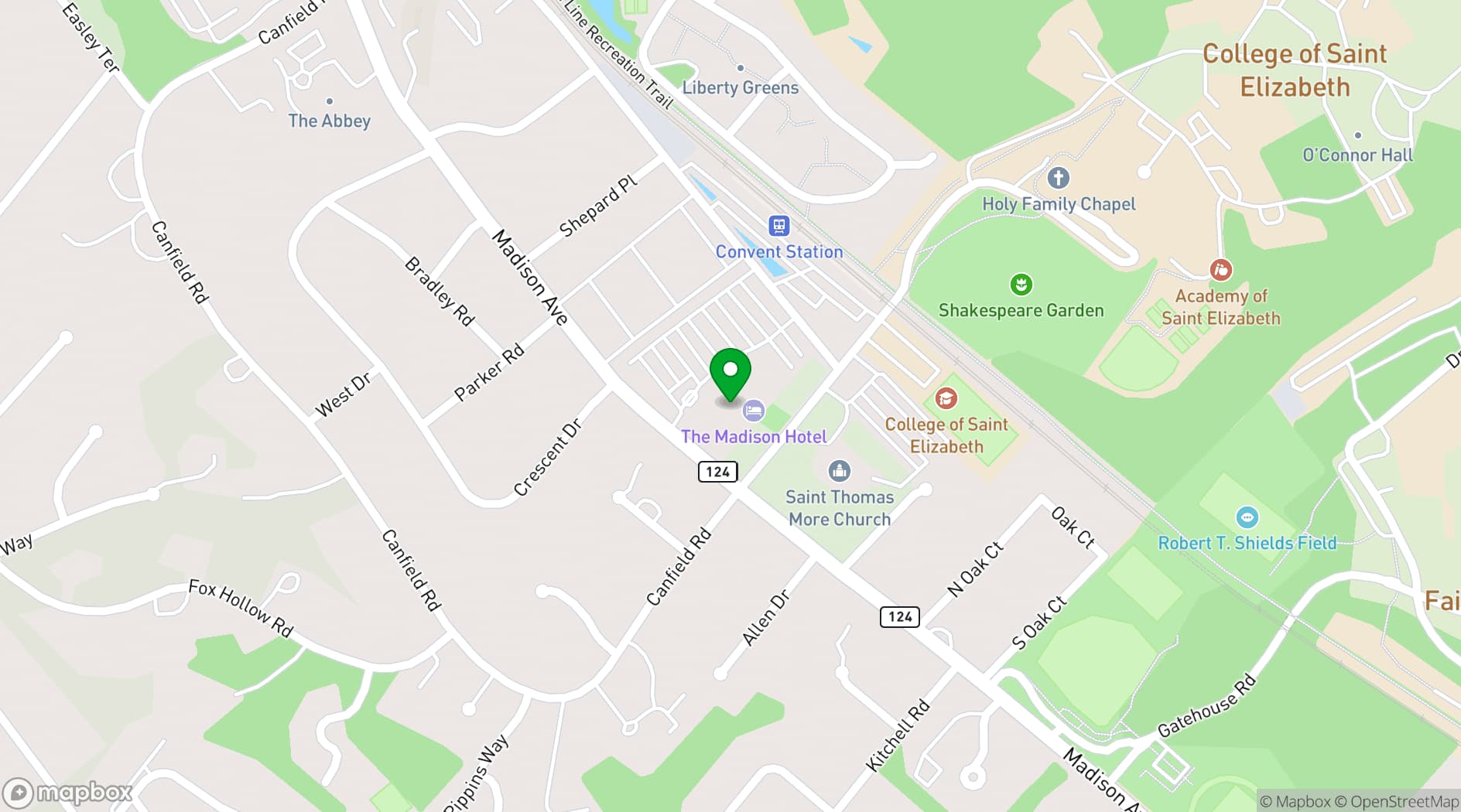 Map showing The Madison Hotel