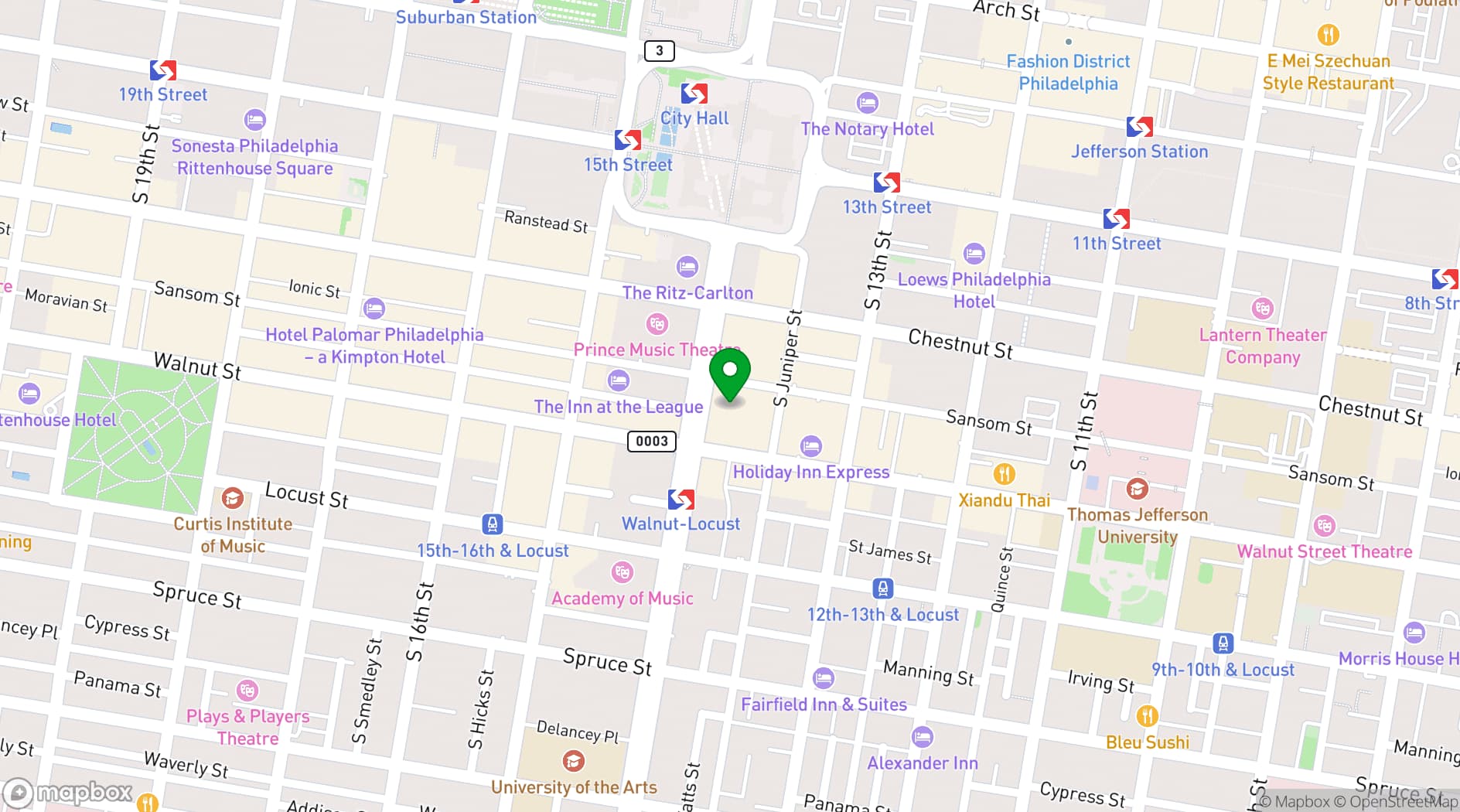 Map showing 123 South Broad