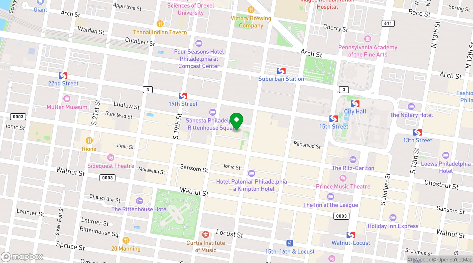 Map showing Convene Philadelphia