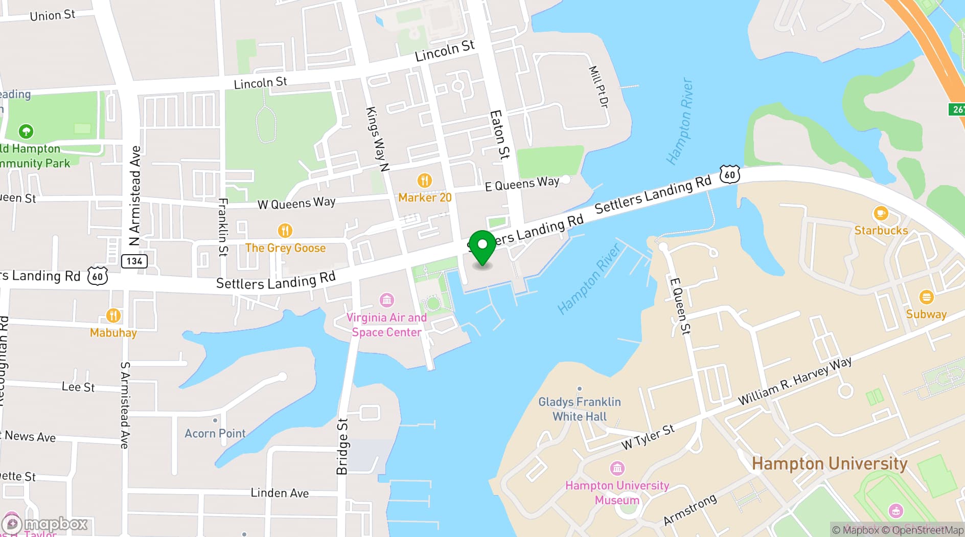 Map showing THE LANDING AT HAMPTON MARINA