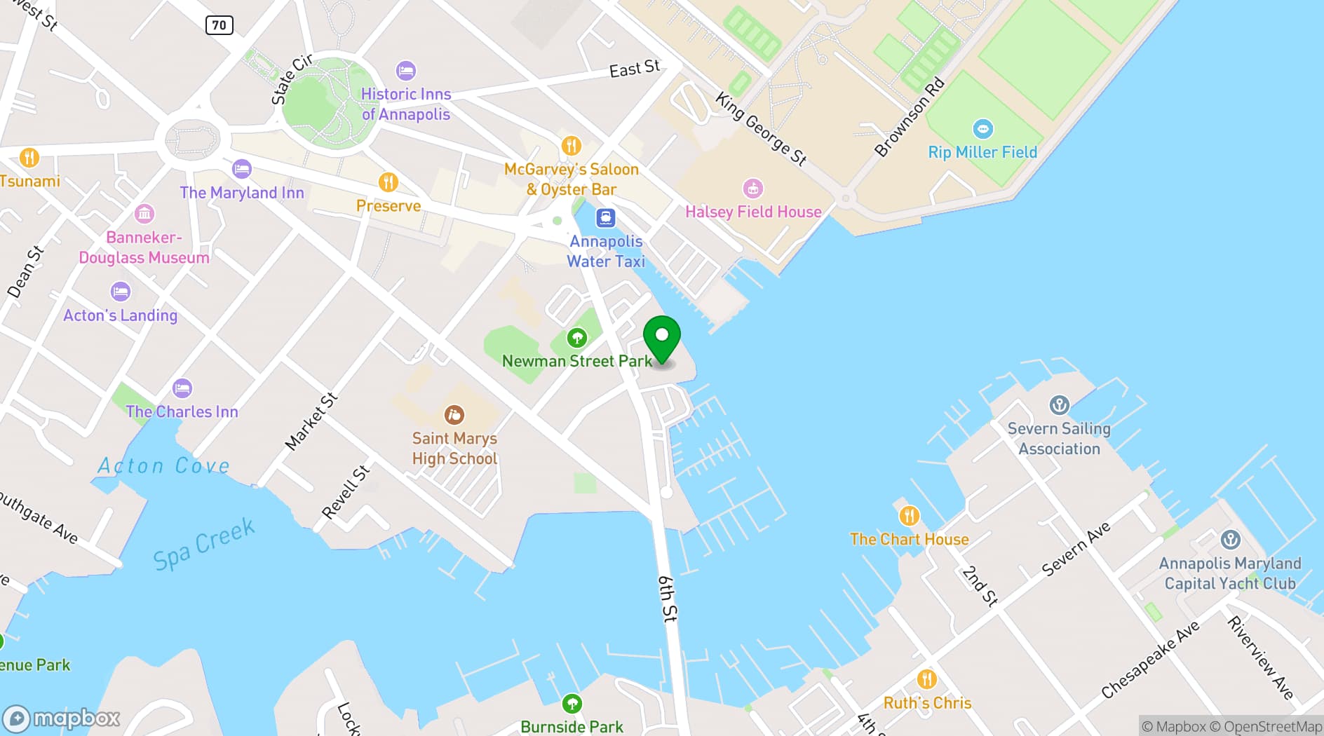 Map showing Annapolis Waterfront Hotel