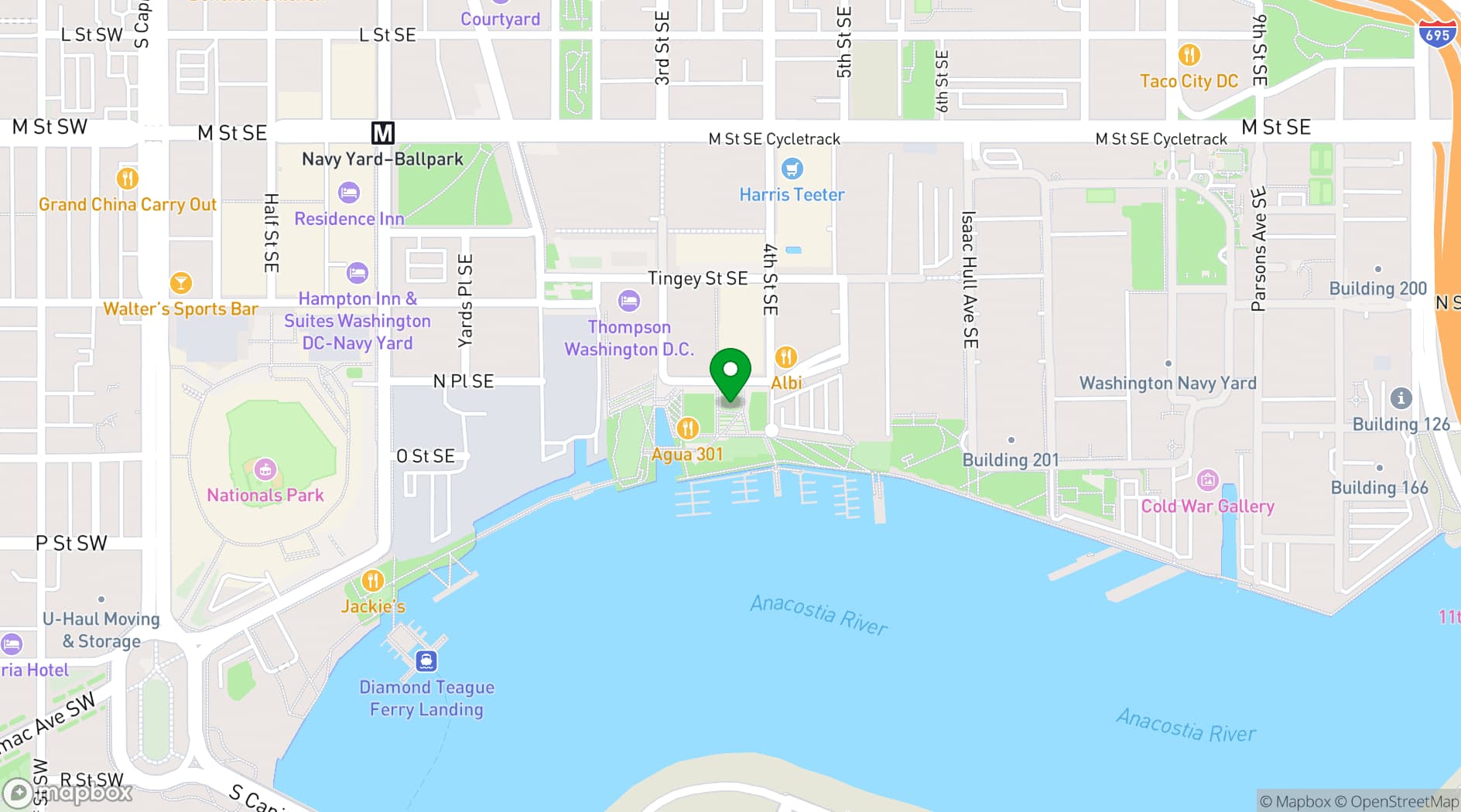 Map showing Yards Park