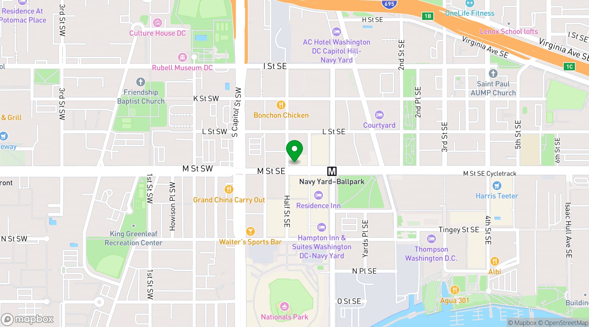 Map showing Mission Navy Yard
