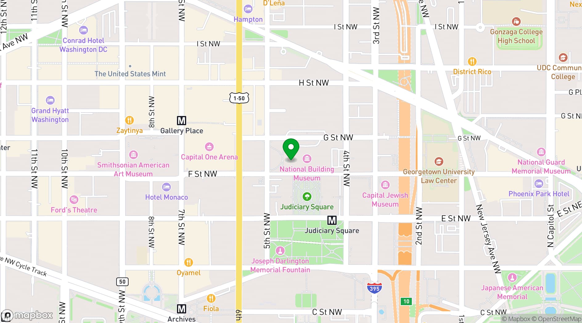 Map showing National Building Museum