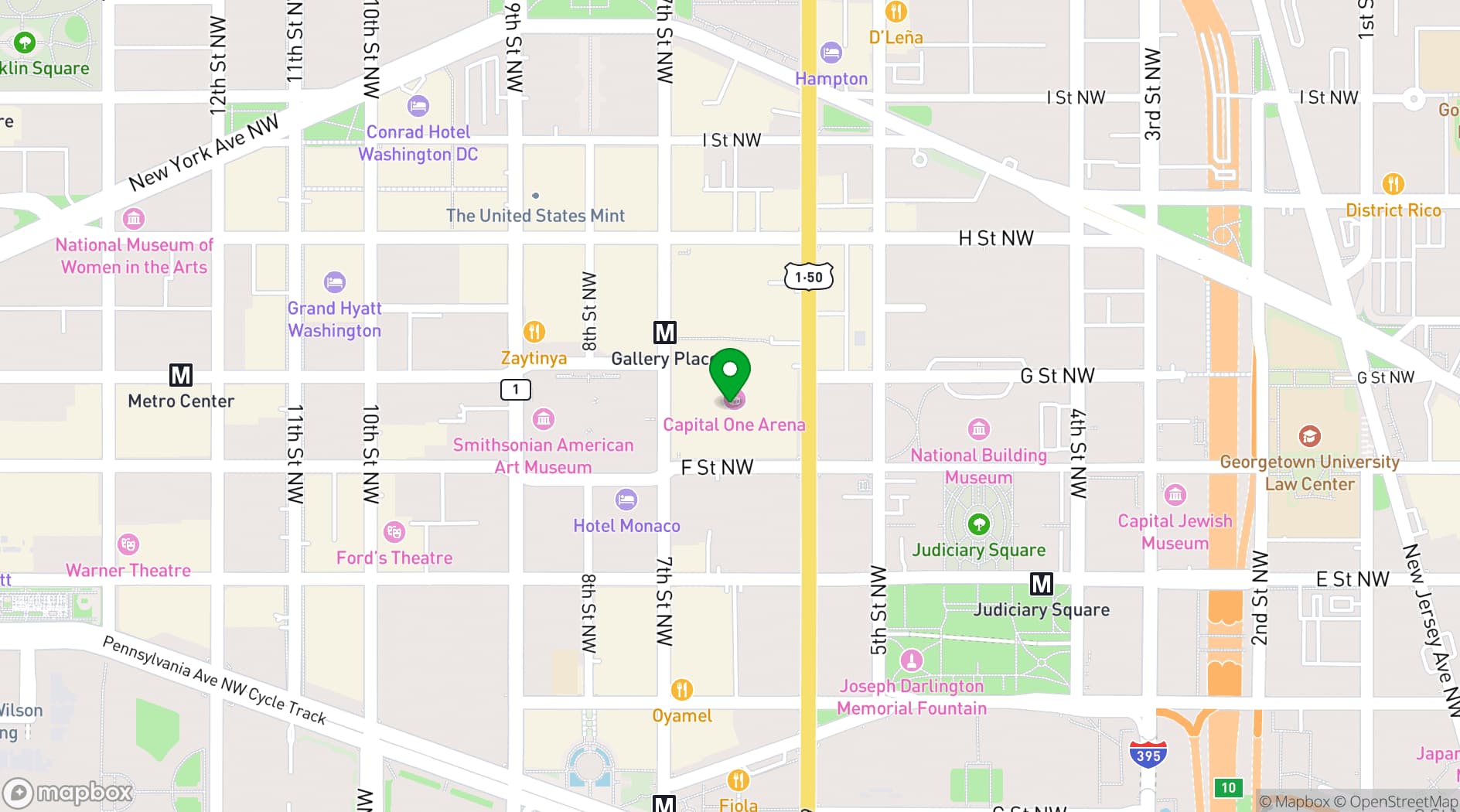 Map showing Caesars Sportsbook & Restaurant
