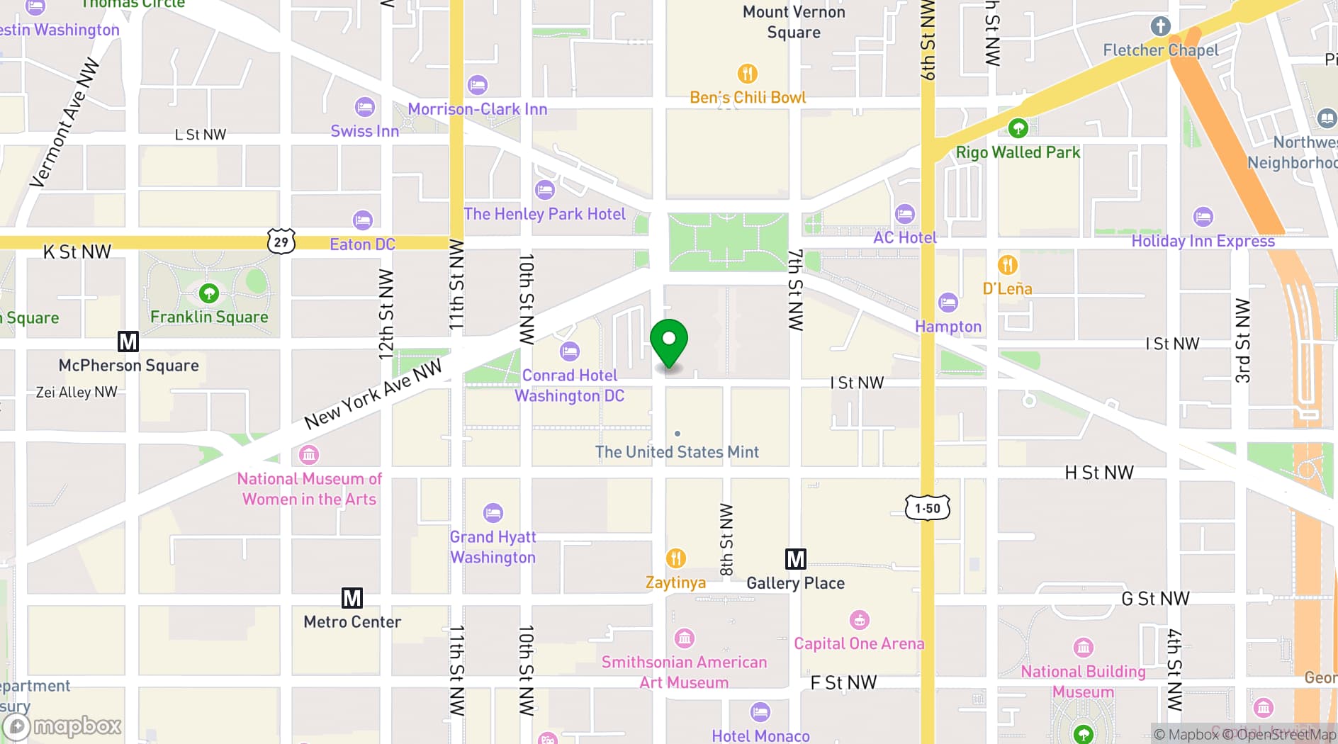 Map showing City Tap House