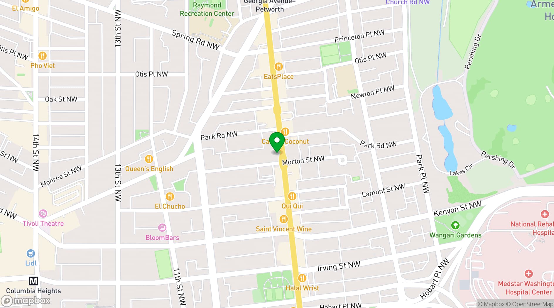 Map showing Hook Hall