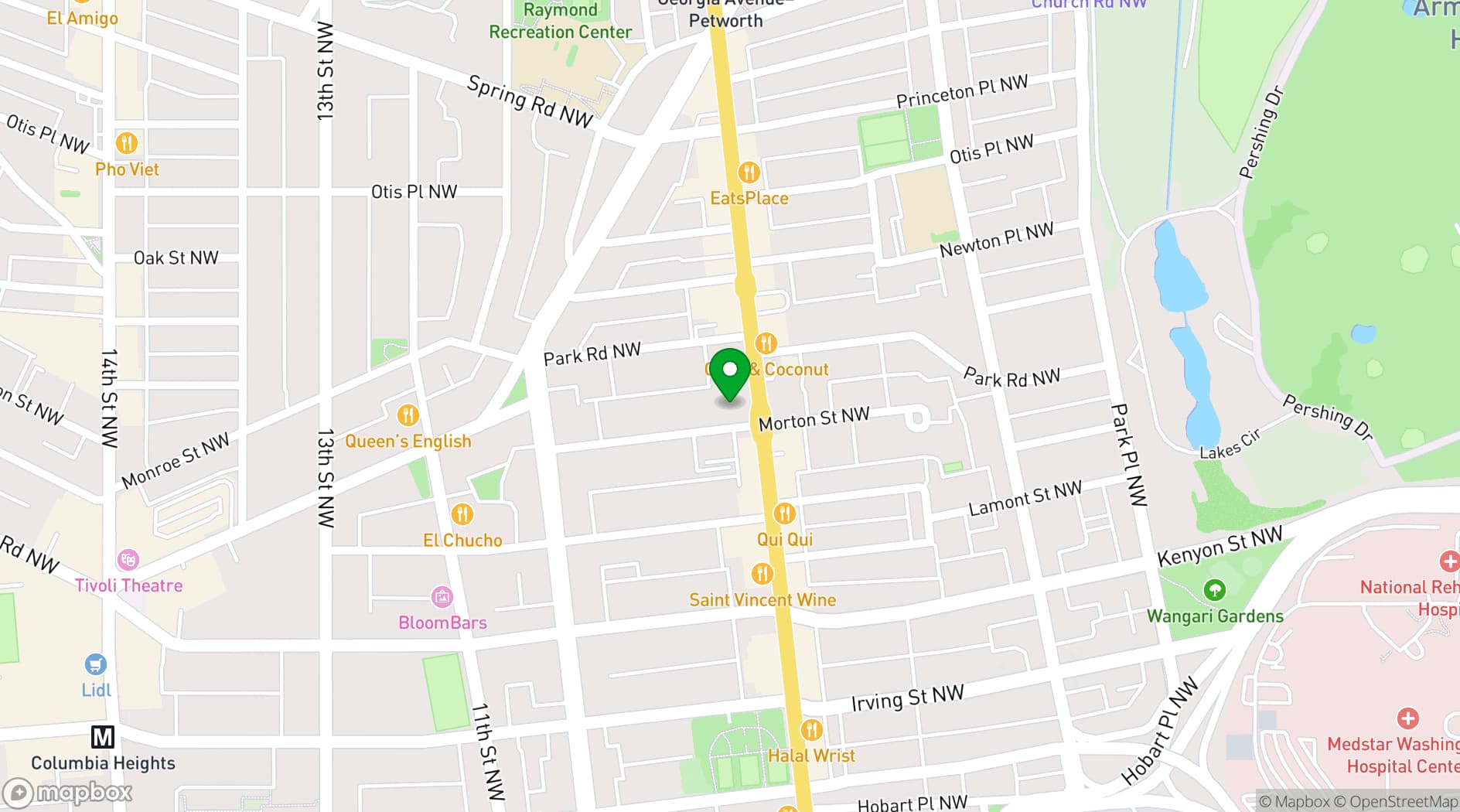 Map showing Hook Hall