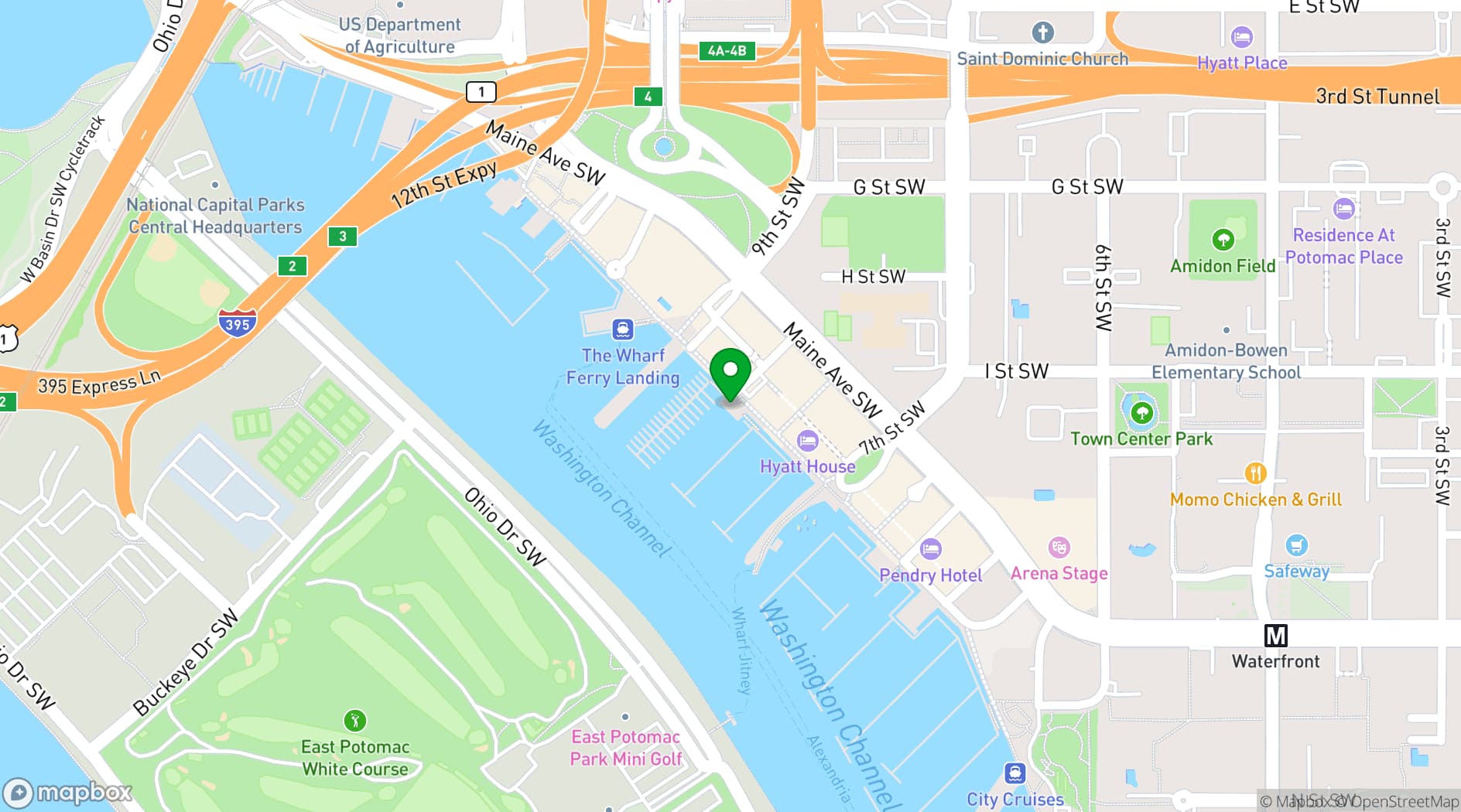 Map showing Capital Yacht Club