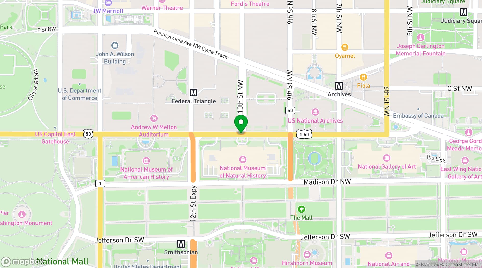 Map showing National Museum of Natural History (Washington DC)