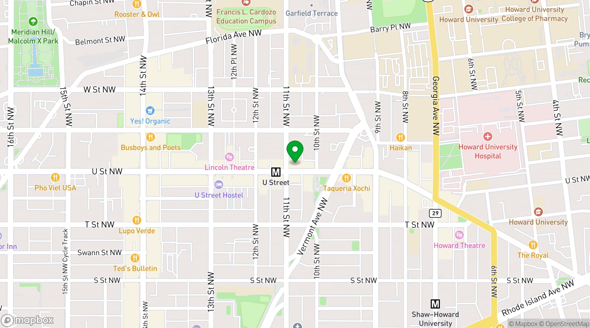 Map showing Harlot DC Lounge & Restaurant