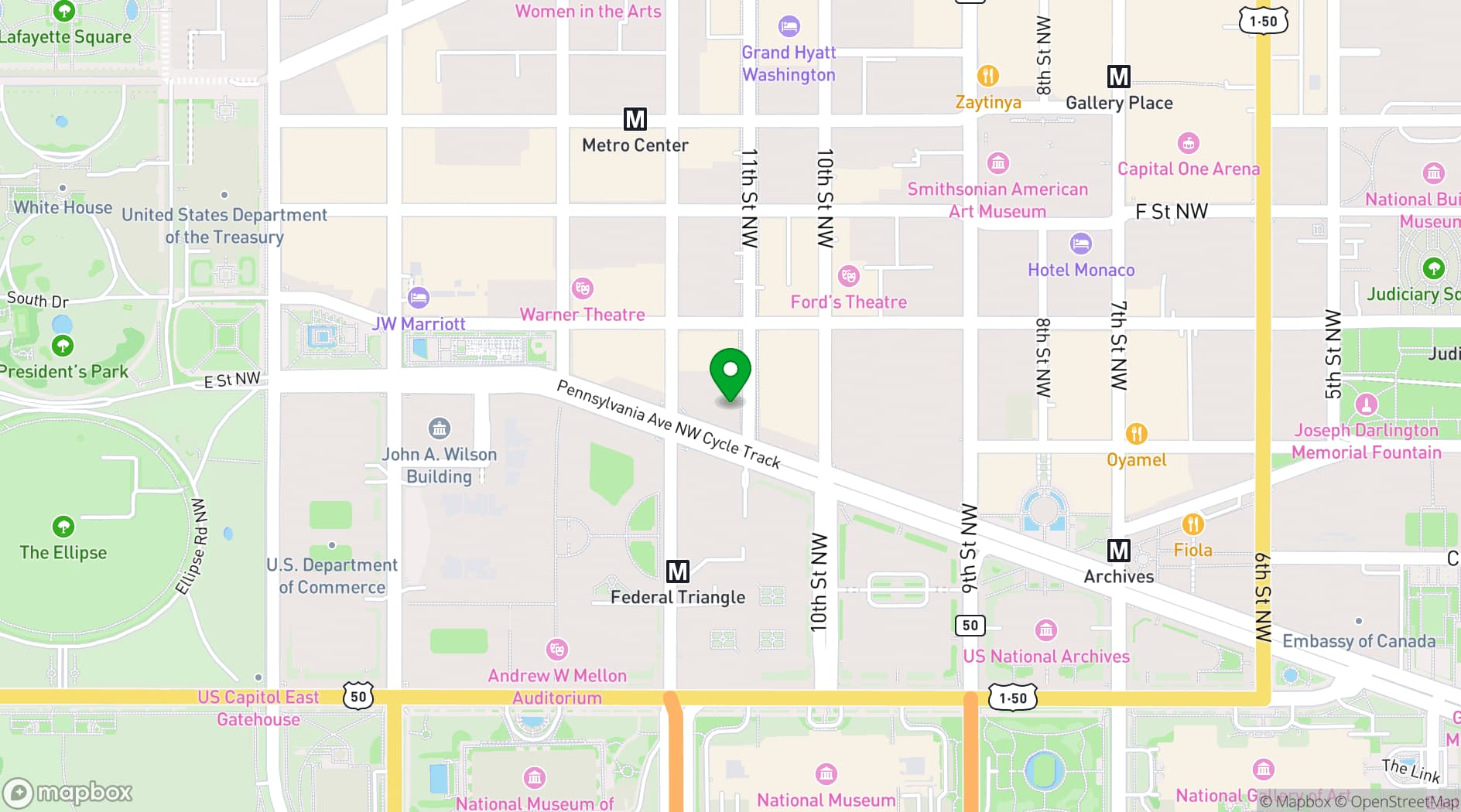 Map showing Fogo de Chão - Washington, D.C.