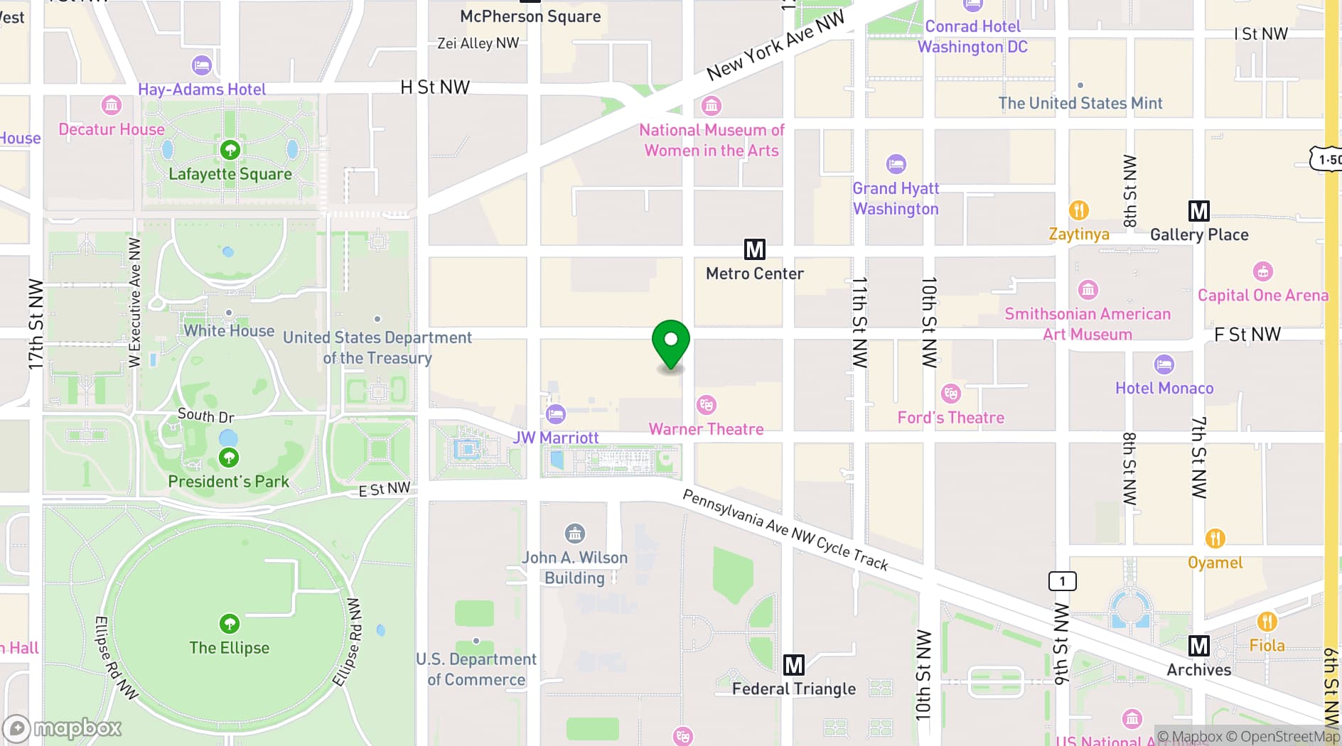 Map showing The Henri DC
