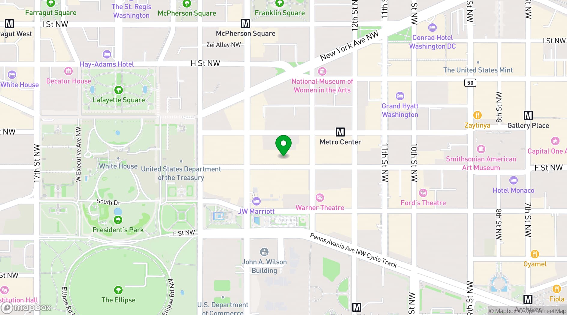 Map showing Proper 21 - F Street