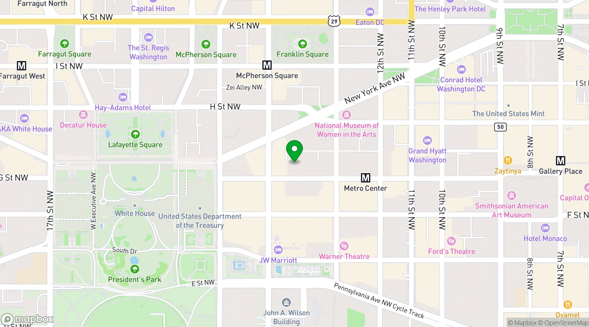 Map showing DC City Center