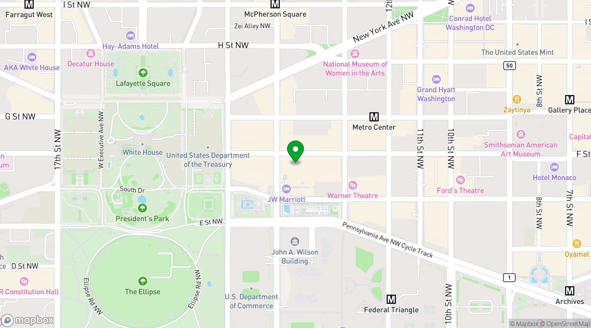 Map showing National Press Club