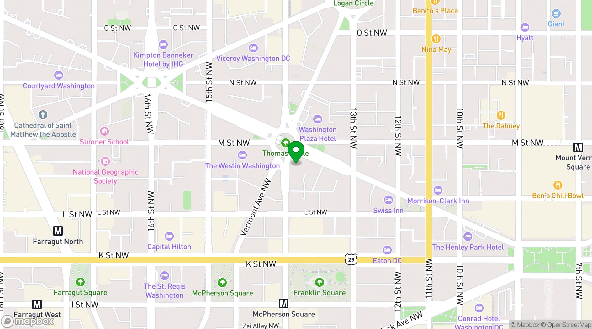 Map showing Hotel Zena