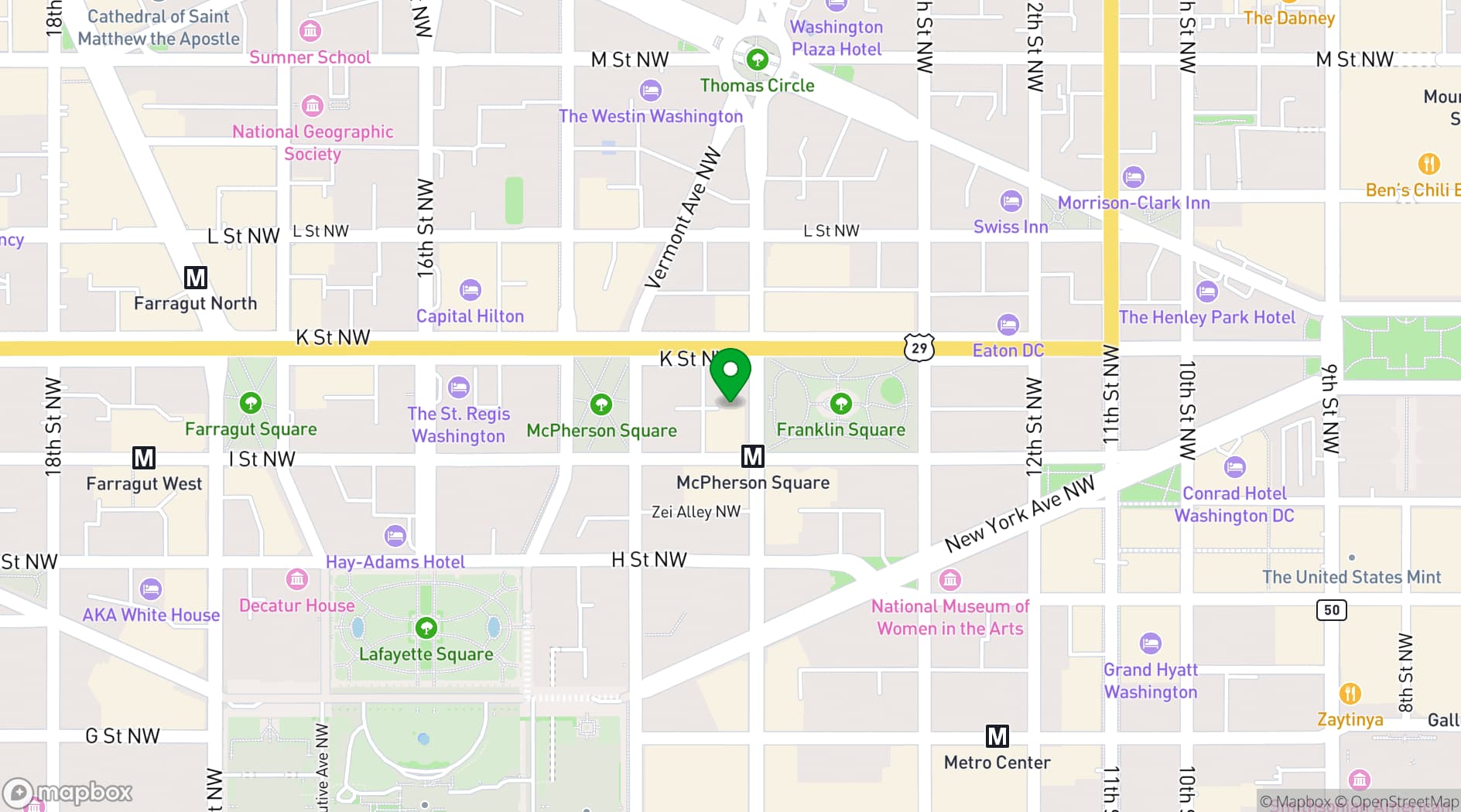 Map showing The Park at 14th