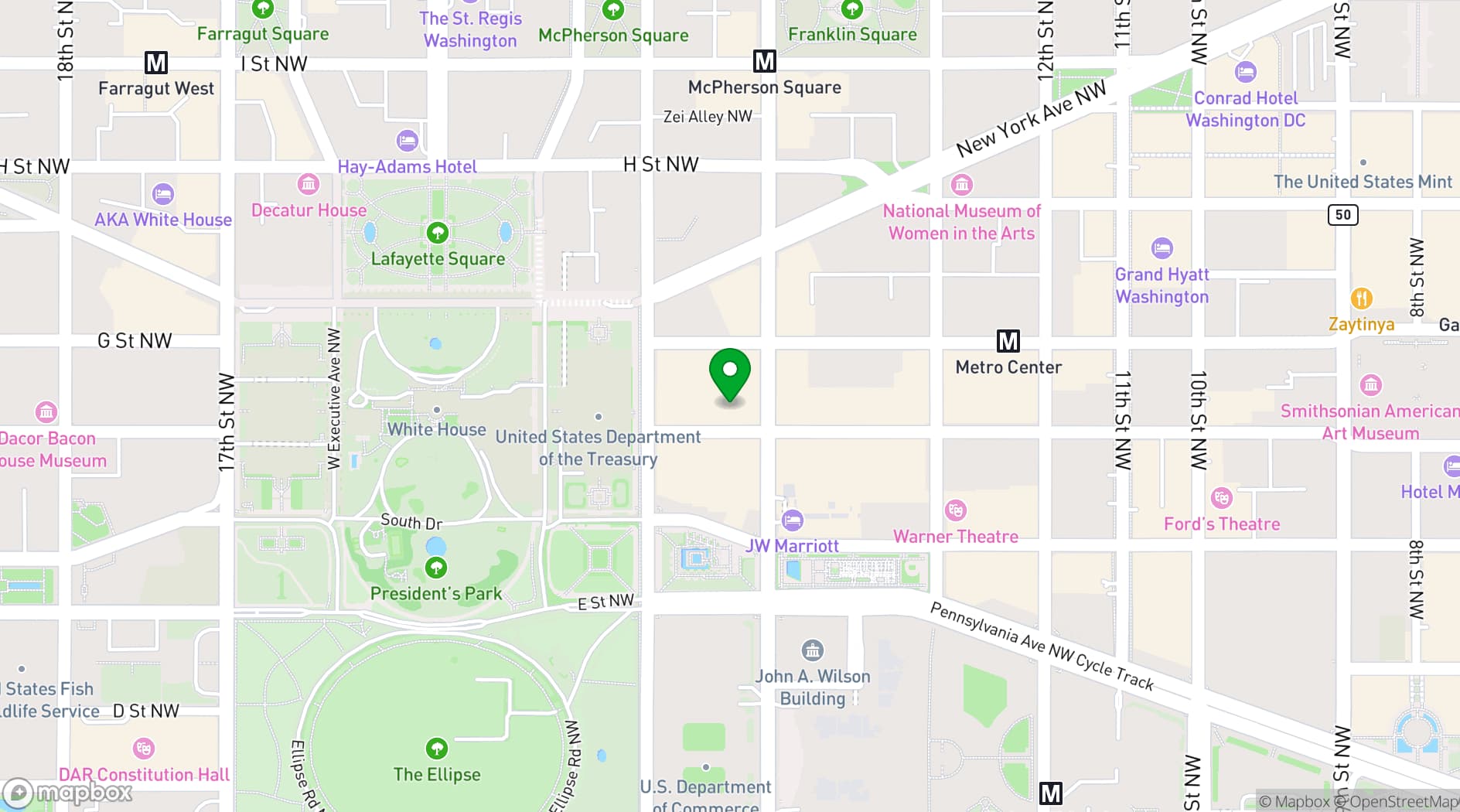 Map showing Hamilton Hotel