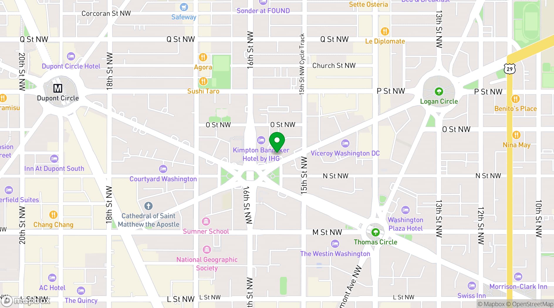 Map showing The Darcy Hotel